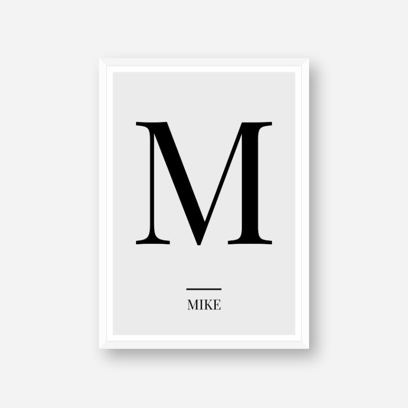 black letter m mike nato phonetic alphabet minimalist free printable