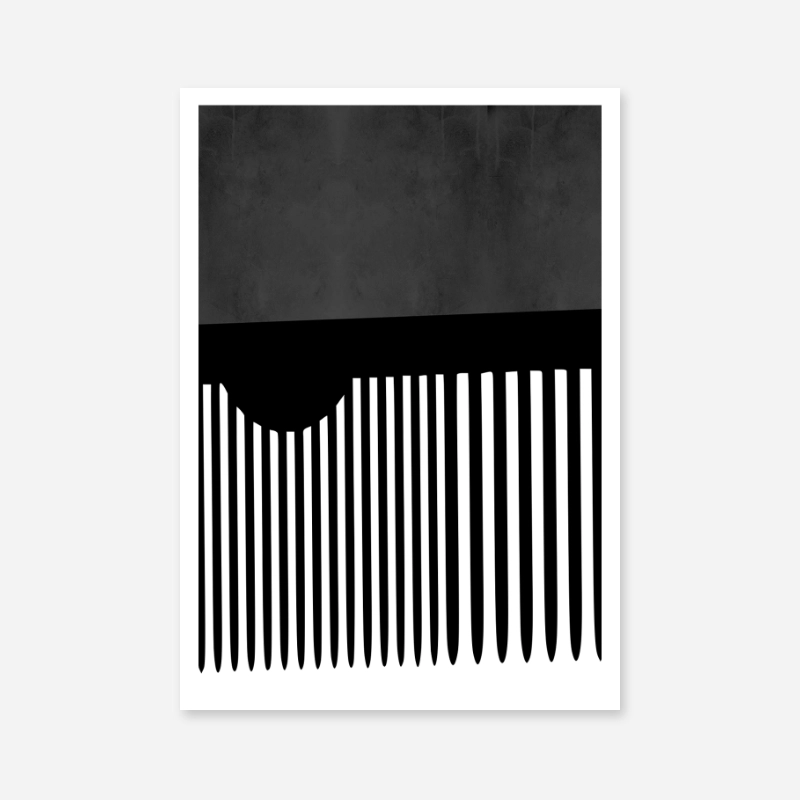 Abstract monochromatic minimalist black and white free downloadable art print